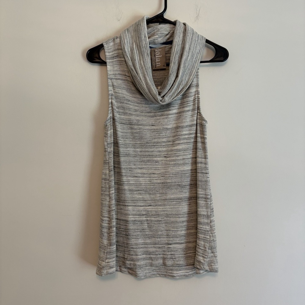 NWT Dolan Anthro XS‎ Coast Sleeveless Top Cowl Neck Gray Knit Casual minimalist